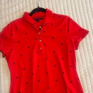 Tommy Hilfiger Red Button Down Polo Shirt